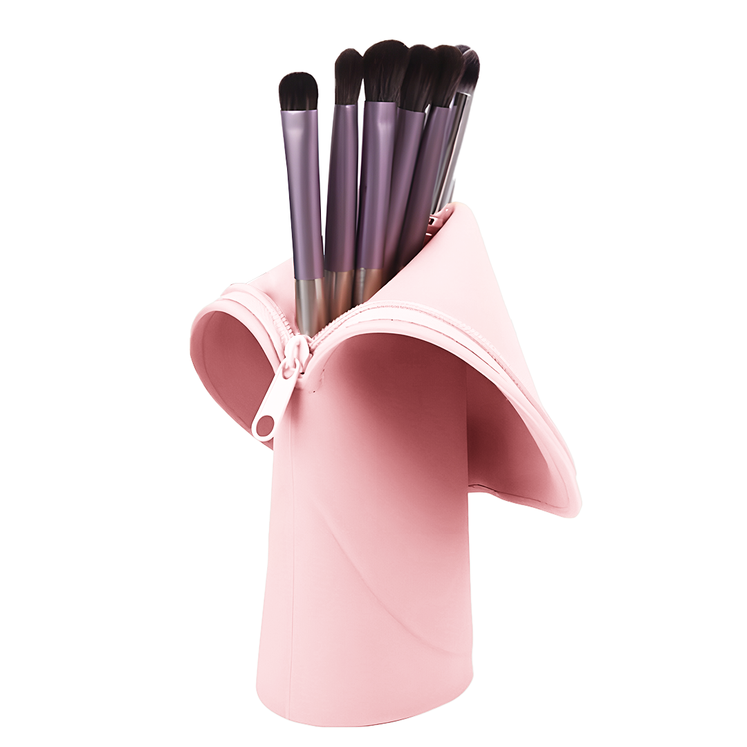 Dropship BEZOX Trendy Makeup Brush Holder - Silicon Make Up Brush Small  Case; Sleek Travel Foundation Brushes Container (BRUSHES NOT INCLUDED) -  Pink to Sell Online at a Lower Price