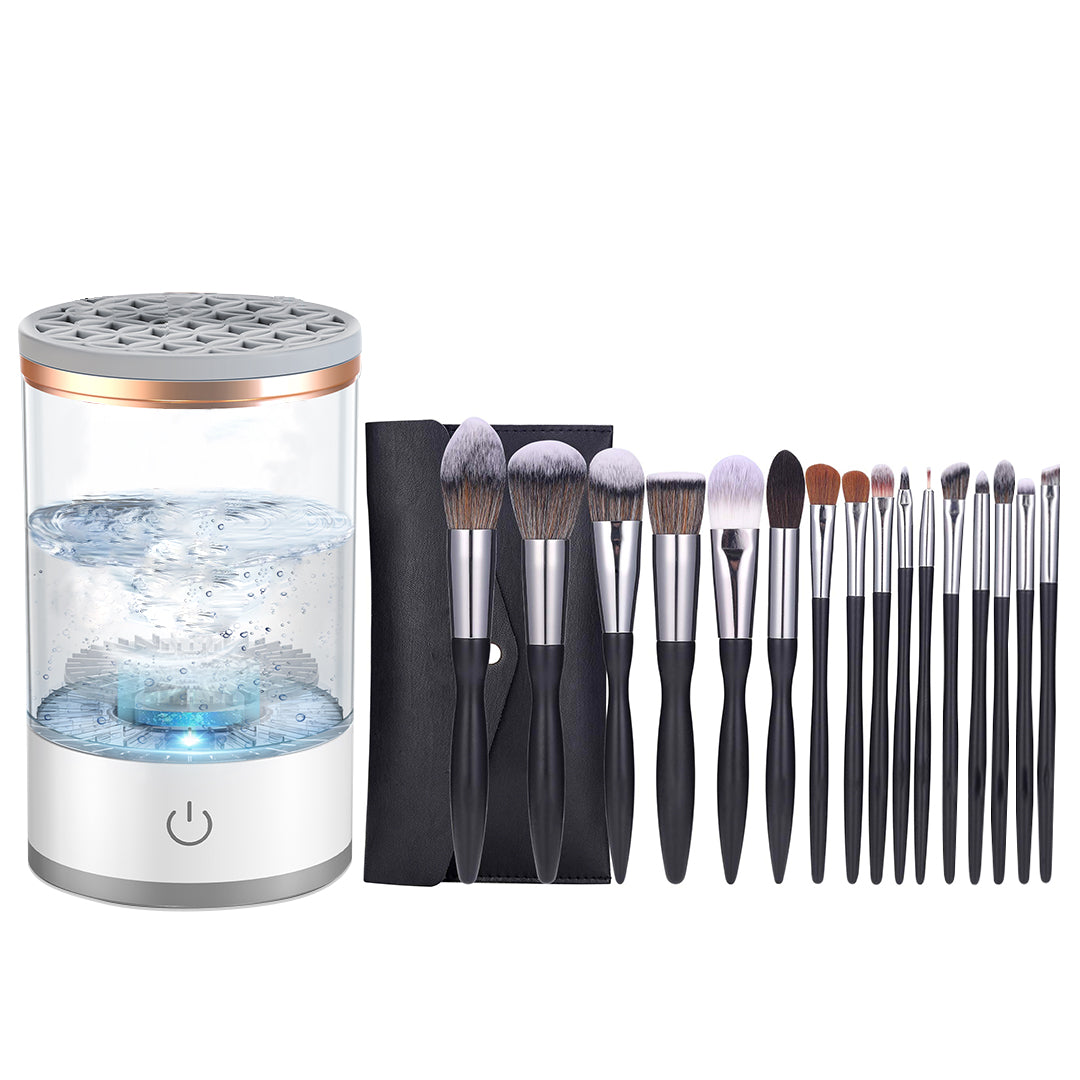 Automatic Makeup Brush Cleaner + 16 Pieces Makeup Brush Set