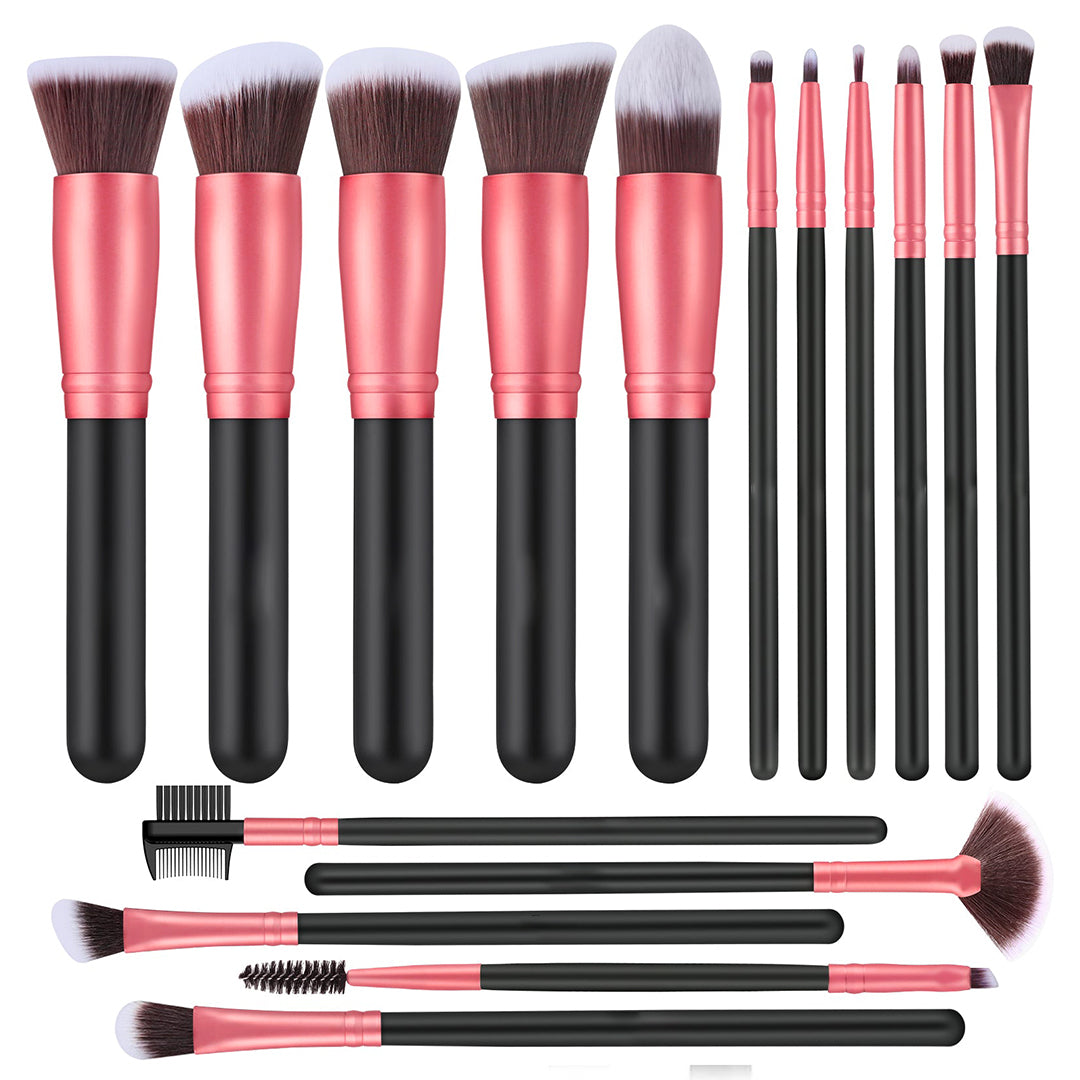 Synthetic Makeup Brushes 16 pcs Kit With Pouch (Purple)