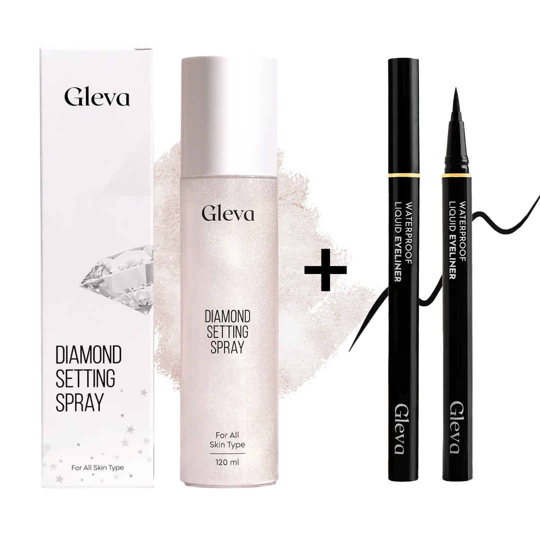 Combo Of Diamond Setting Spray+Waterproof Liquid Eyeliner