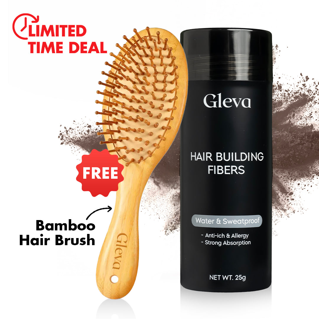 Gleva Hair Building Fiber + (Bamboo Oval Hair Brush)