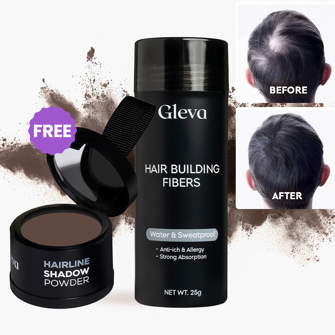 Gleva Hair Building Fibers + (Free Hairline Powder)