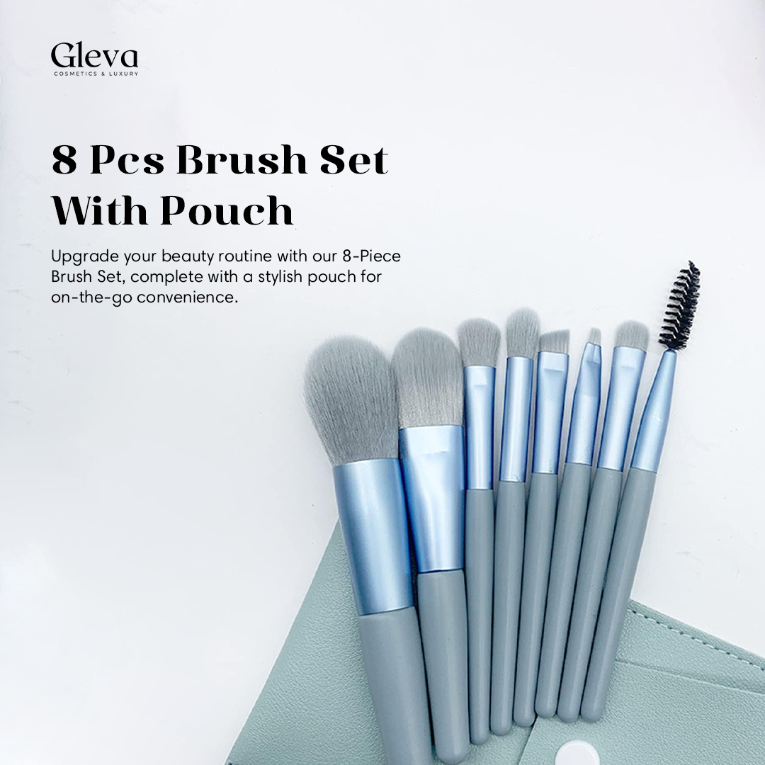 8 PCS Makeup Brush Set With Holder (Buy 1 Get 1 Free)