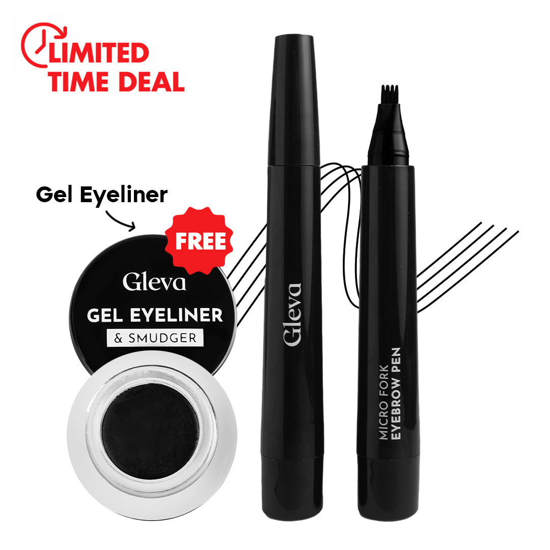Micro Fork Eyebrow Pen + Free (Compact Gel Eyeliner)