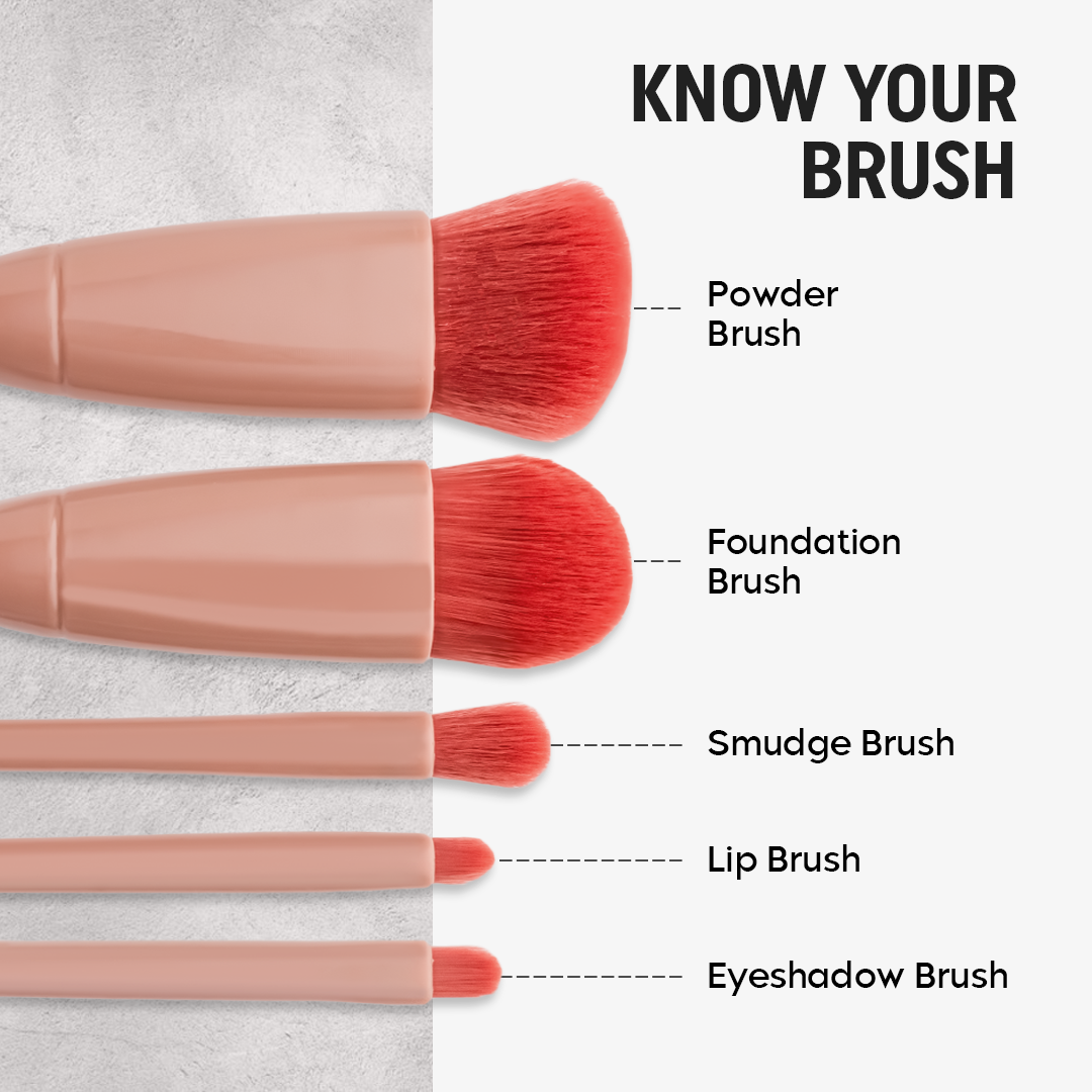 5 in 1 Makeup Brushes Set with Mirror (Buy 1 Get 6 Gifts Free)