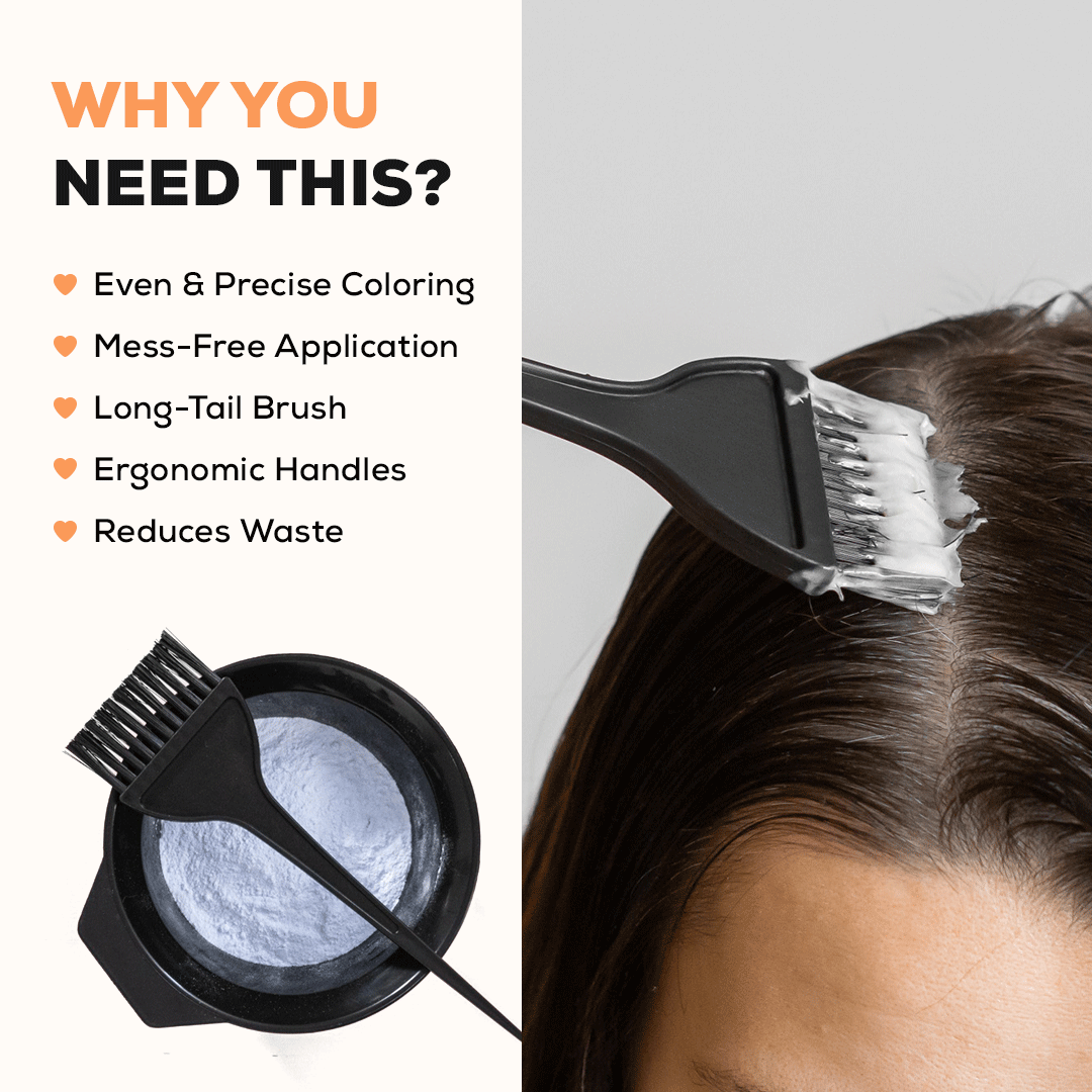 Hair Dye Color Brush And Bowl Set