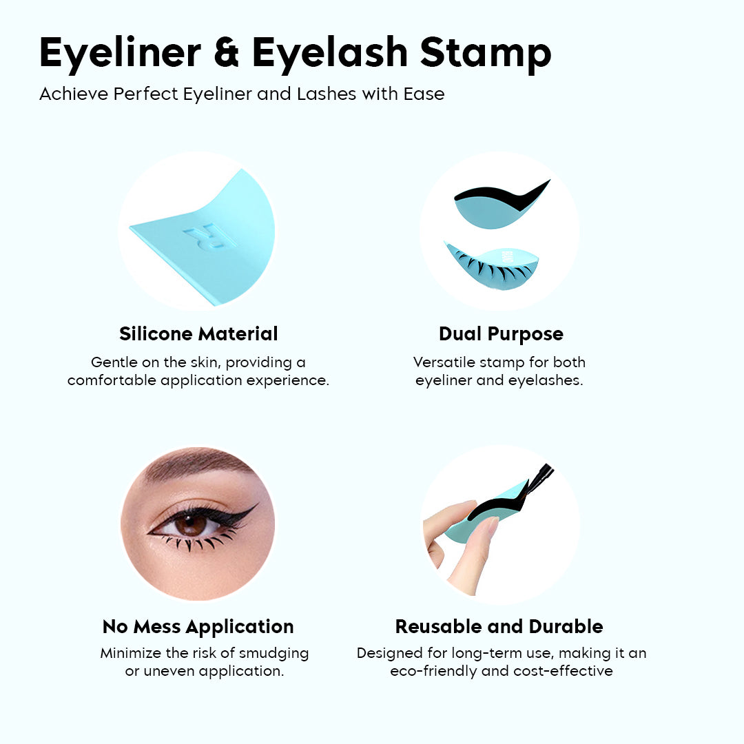 Silicone Eyelash Stamp + Waterproof Eyeliner + Gel Eyeliner