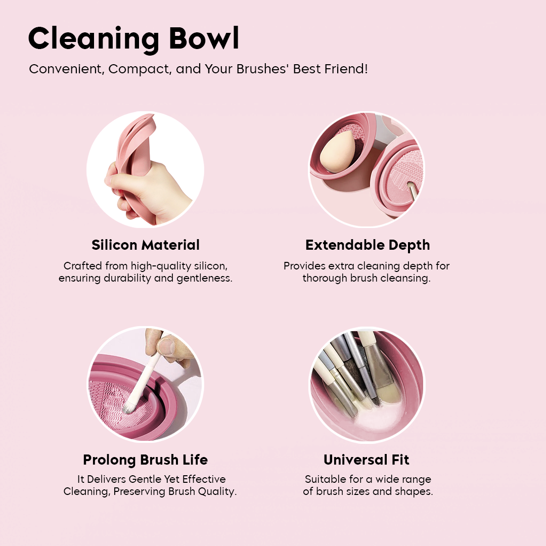 Foldable Brush Cleaning Bowl + Mesh Bucket Color Variants
