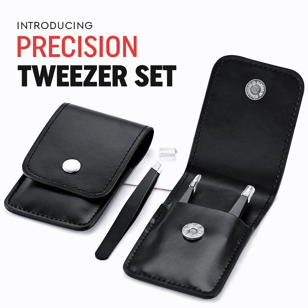 3 Pcs Tweezer Set Black