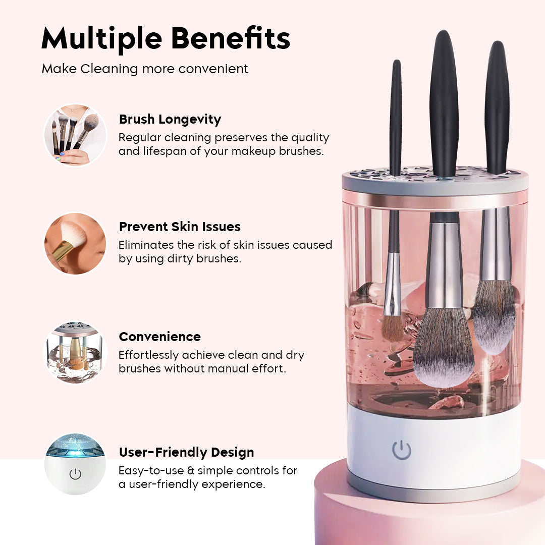 Automatic Makeup Brush Cleaner + 16 Pieces Makeup Brush Set