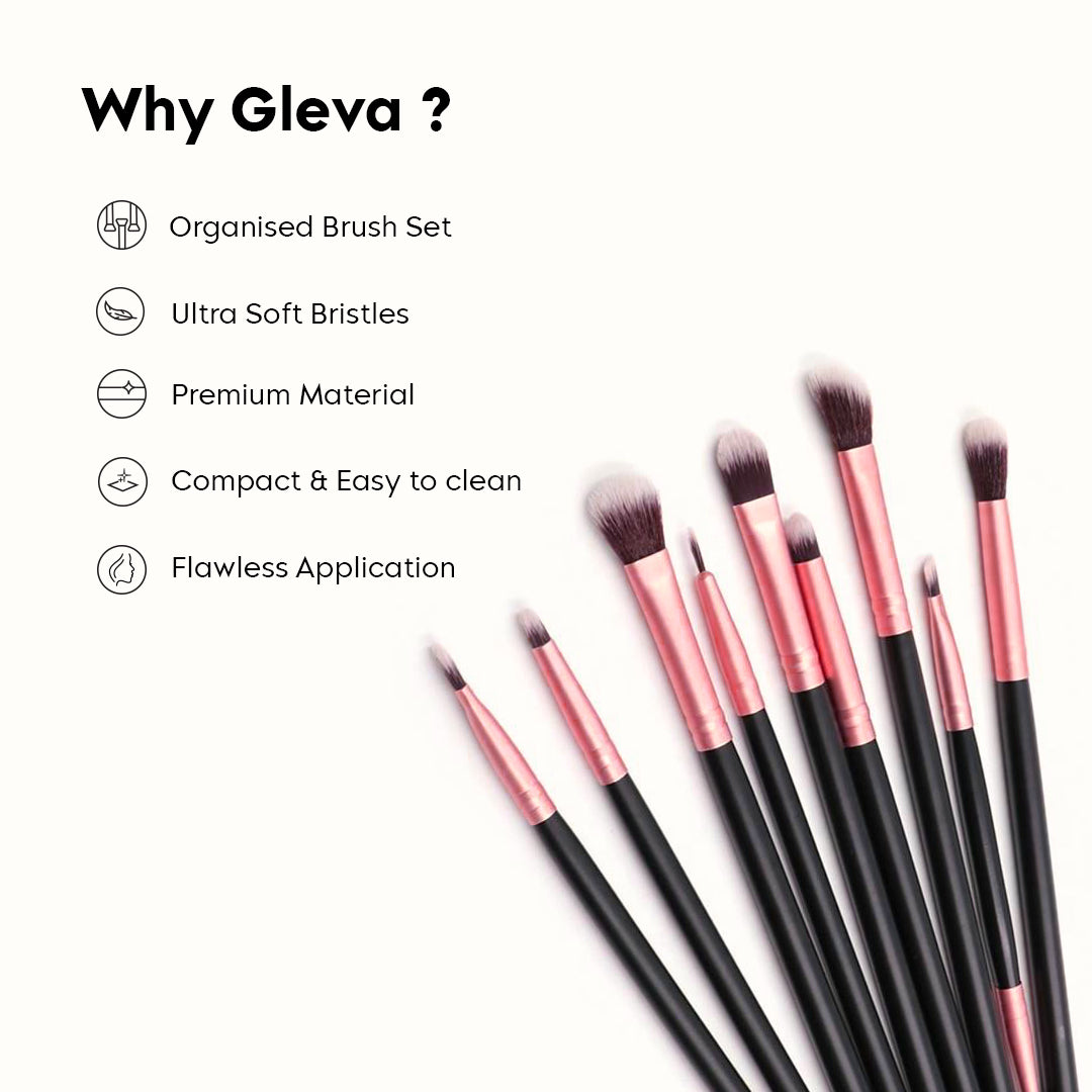 Synthetic Makeup Brushes 16 pcs Kit With Pouch (Purple)