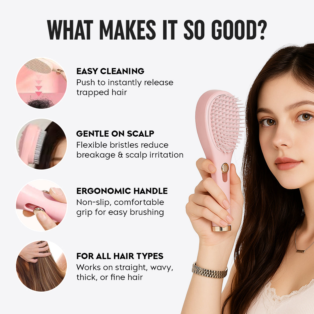 Self Cleaning Hair Brush (Buy 1 Get 1 Free)