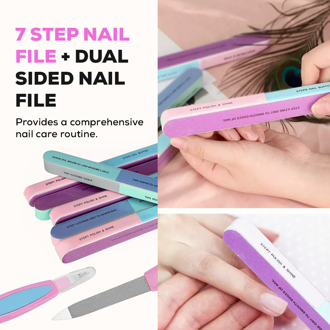 7 Step Nail File+ Dual Sided Nail File