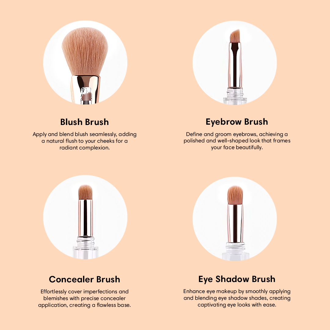 4 in 1 Makeup Brush Set