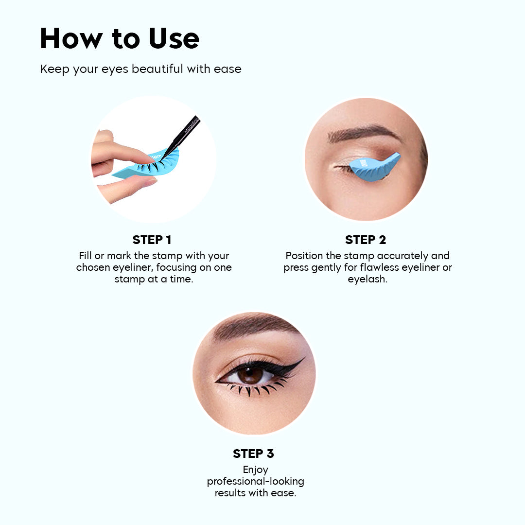 Silicone Eyelash Stamp + Waterproof Eyeliner + Gel Eyeliner