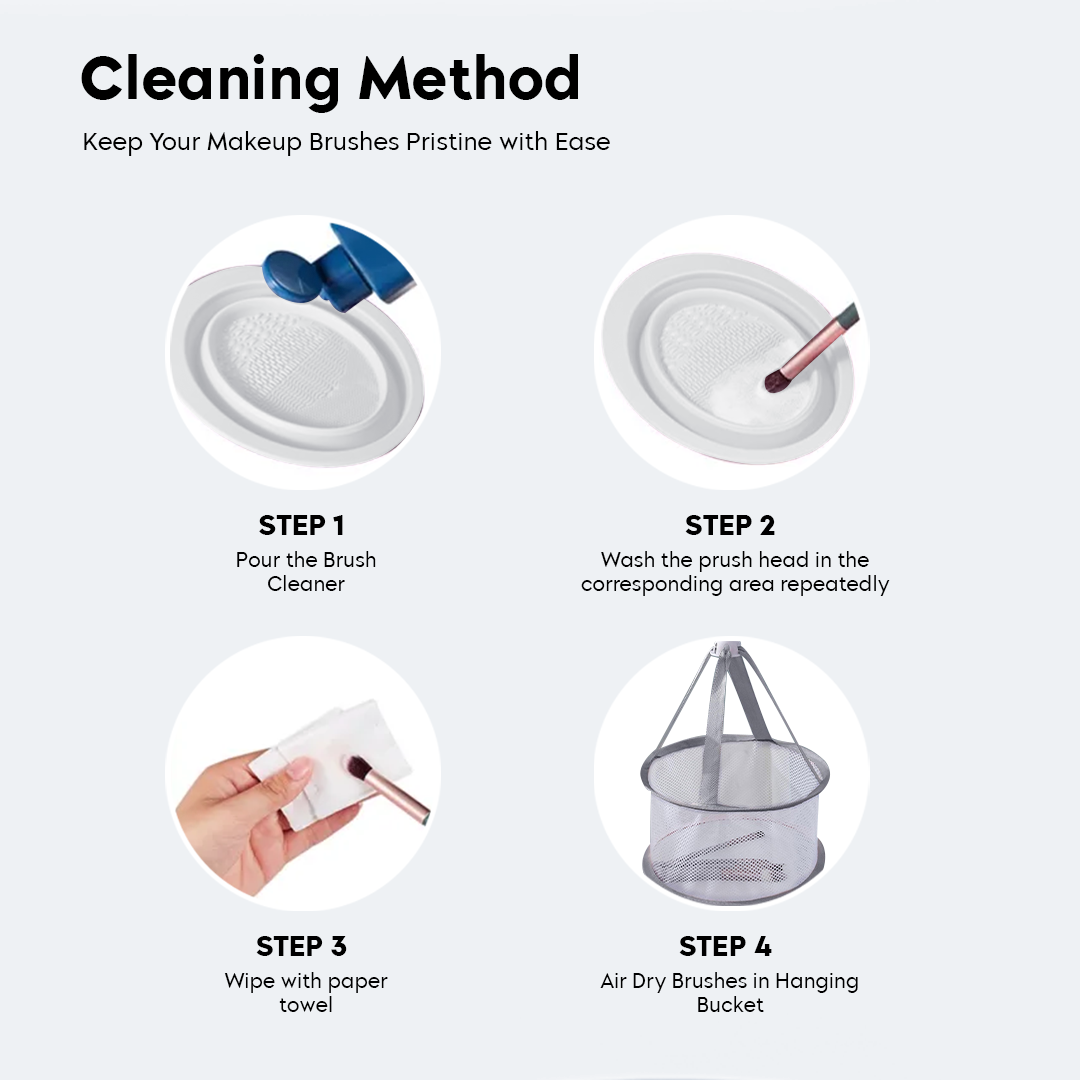 Foldable Brush Cleaning Bowl + Mesh Bucket Color Variants
