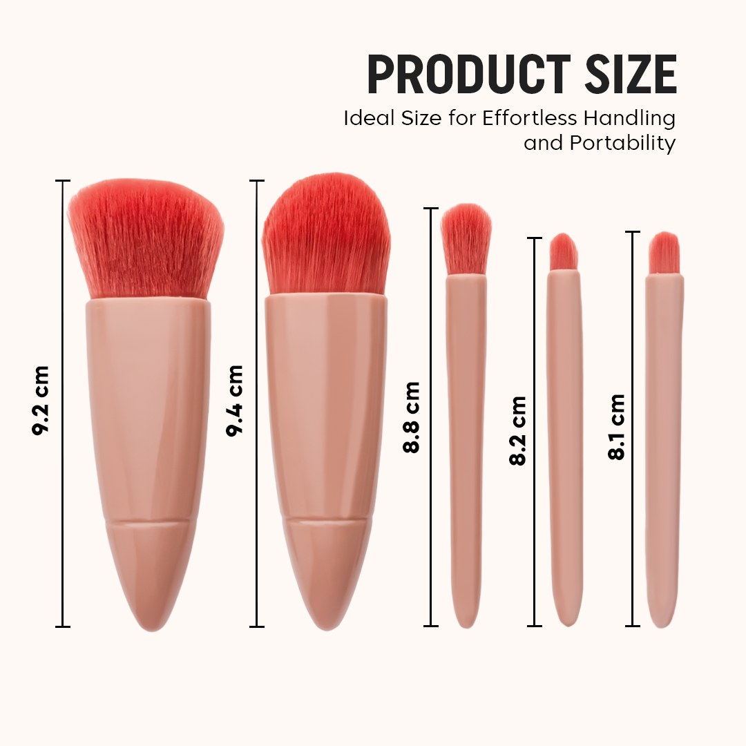 5 in 1 Makeup Brushes Set with Mirror (Buy 1 Get 6 Gifts Free)