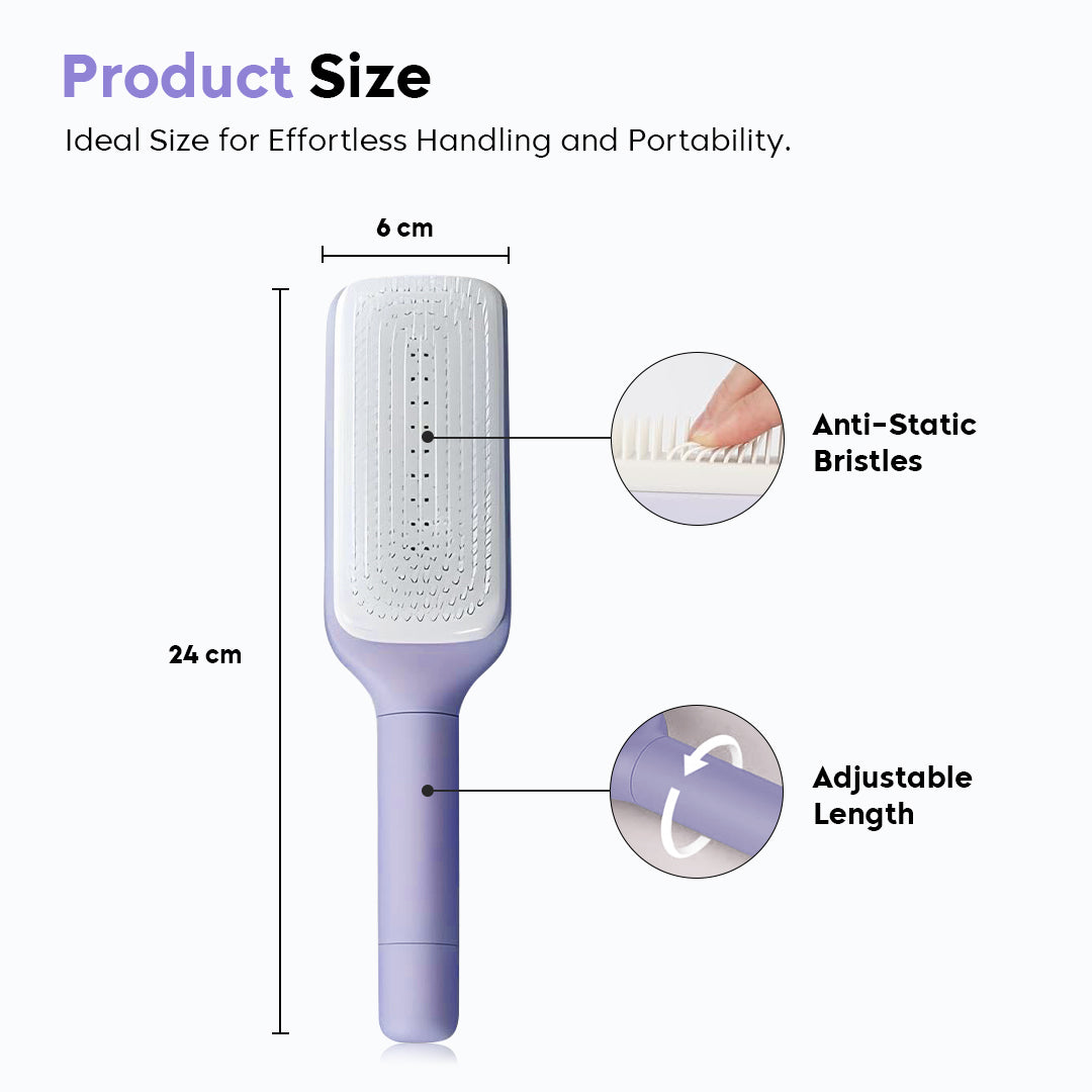 Telescopic Self-Cleaning Hair Brush