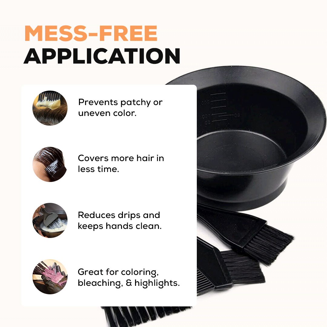 Hair Dye Color Brush And Bowl Set