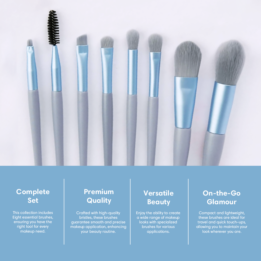 8 PCS Makeup Brush Set With Holder (Buy 1 Get 1 Free)
