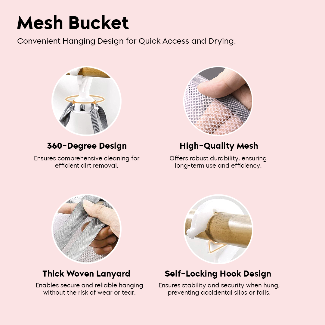 Foldable Brush Cleaning Bowl + Mesh Bucket Color Variants