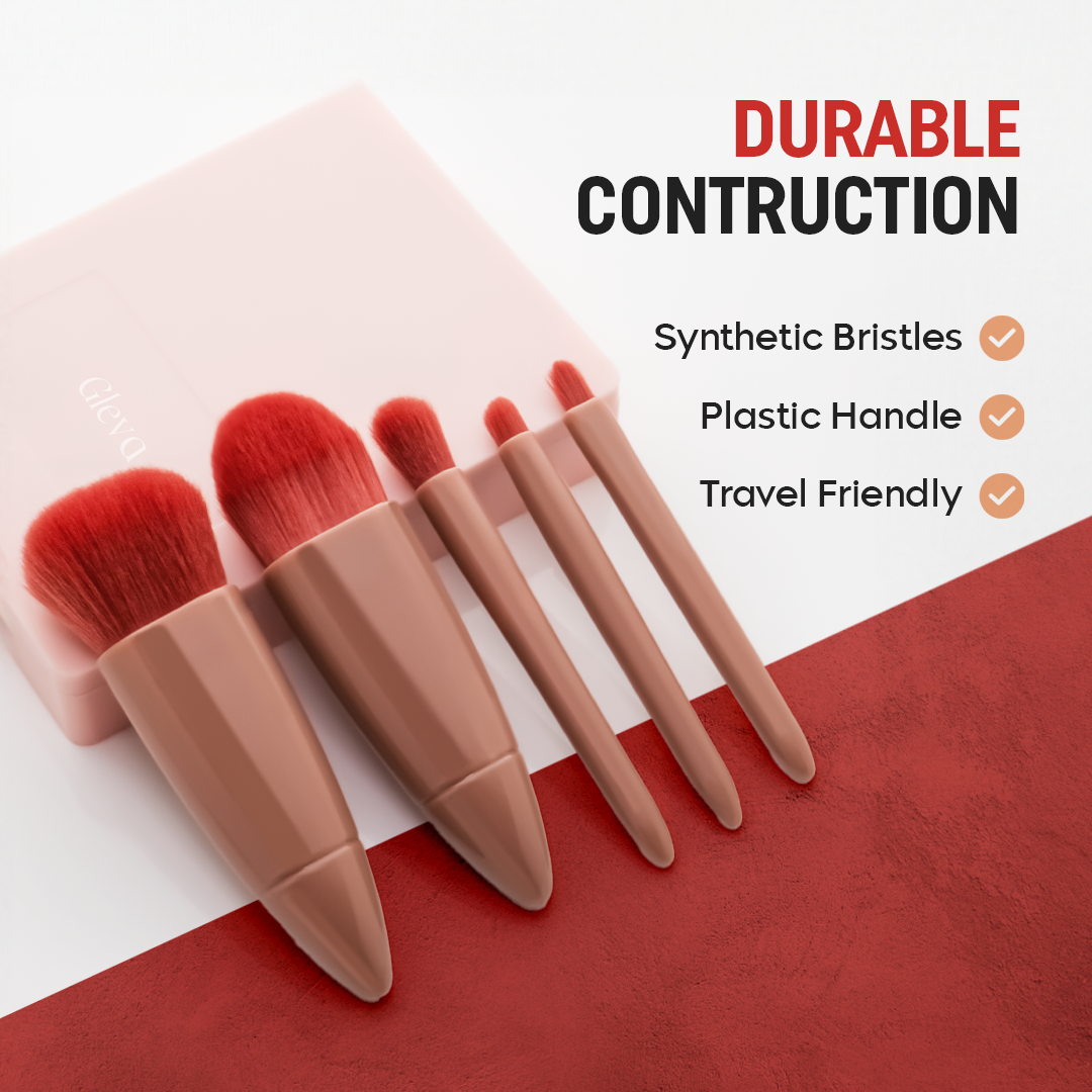 5 in 1 Makeup Brushes Set with Mirror (Buy 1 Get 6 Gifts Free)