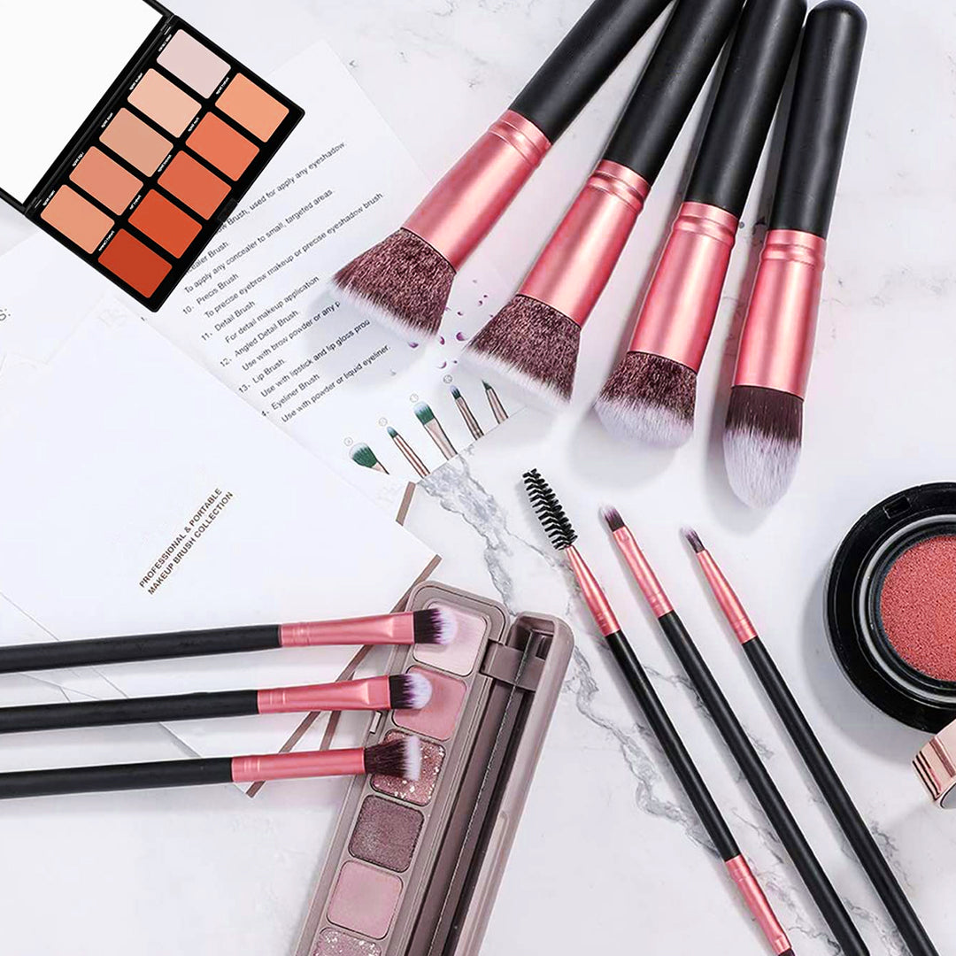 Synthetic Makeup Brushes 16 pcs Kit With Pouch (Purple)