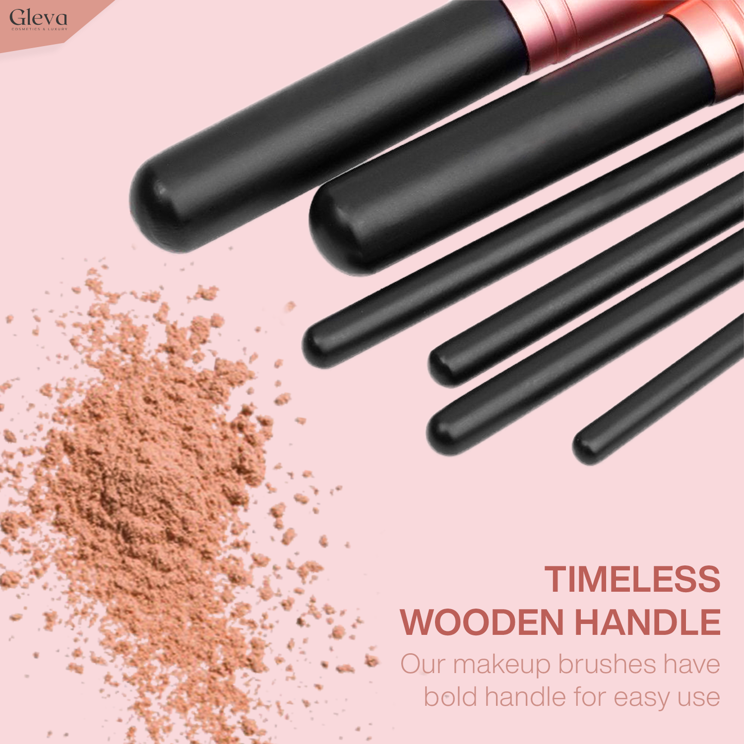 Synthetic Makeup Brushes 14 Pcs Set (Rose Gold)