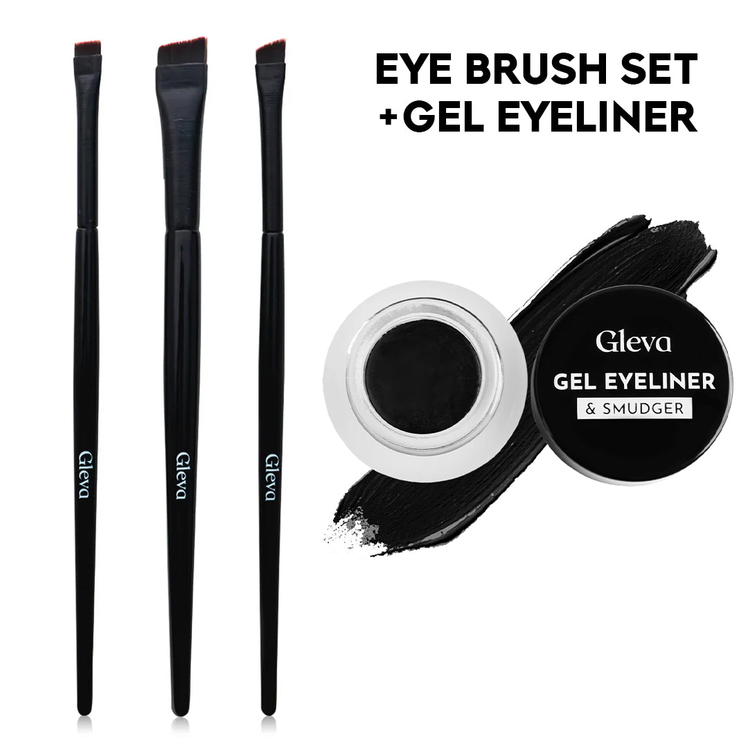 Compact Gel Eyeliner + (Free Eye Brushes Set)