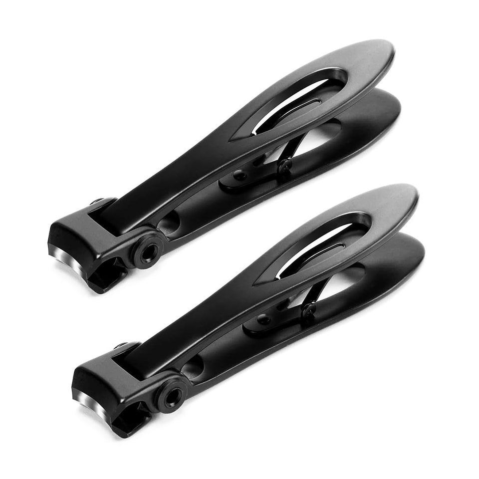 Two black wide-jaw nail clippers