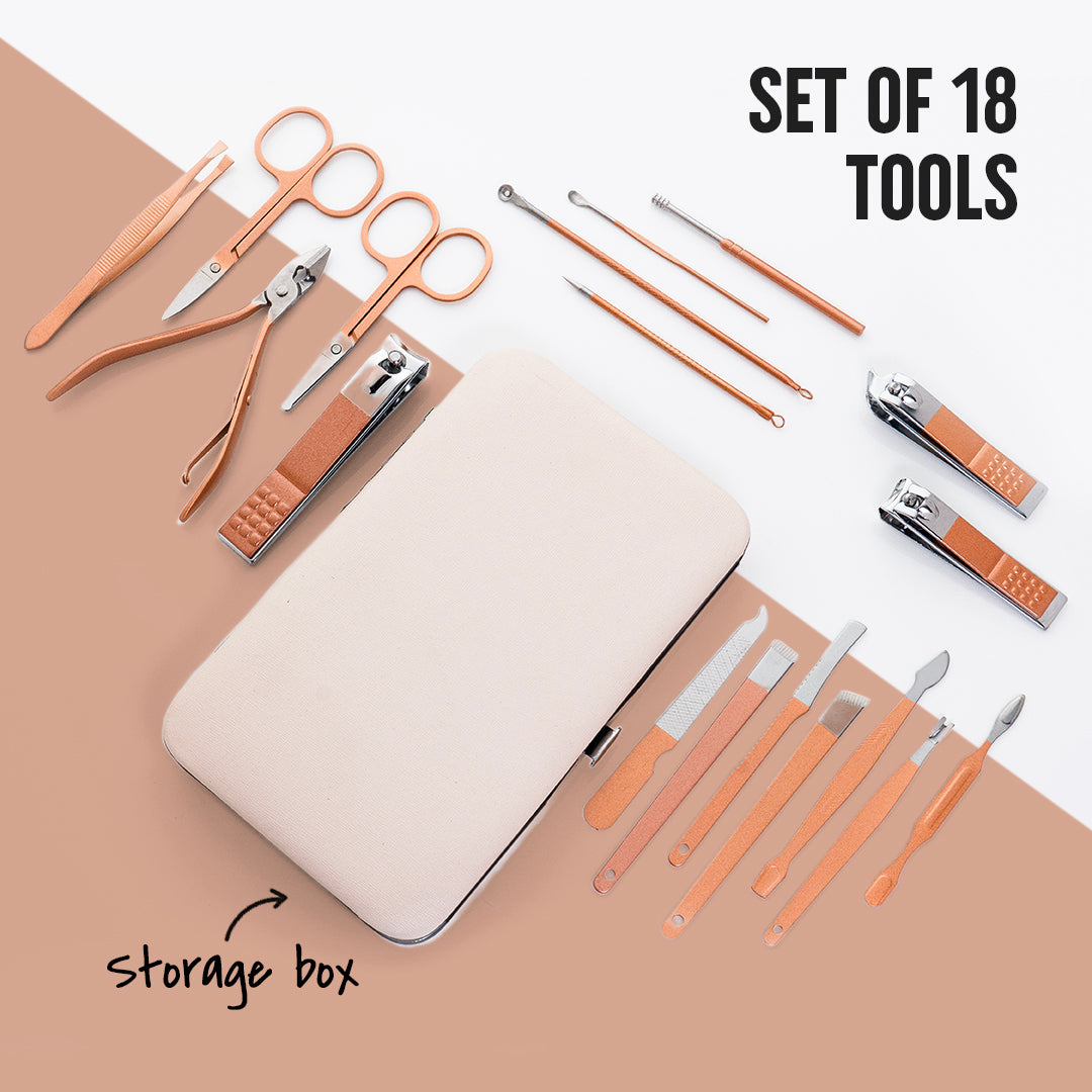 18 Pcs Manicure & Pedicure Kit