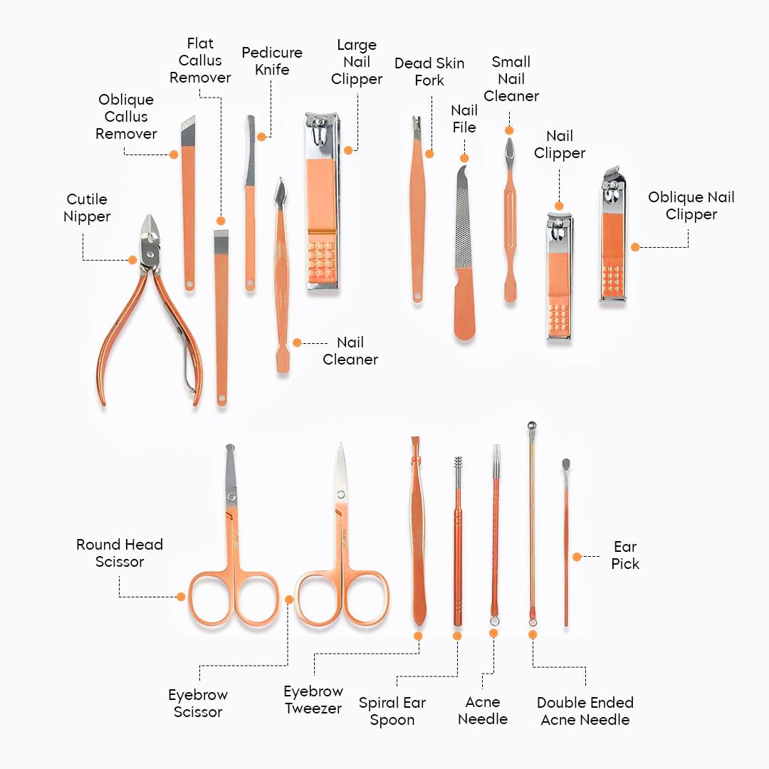 18 Pcs Manicure & Pedicure Kit