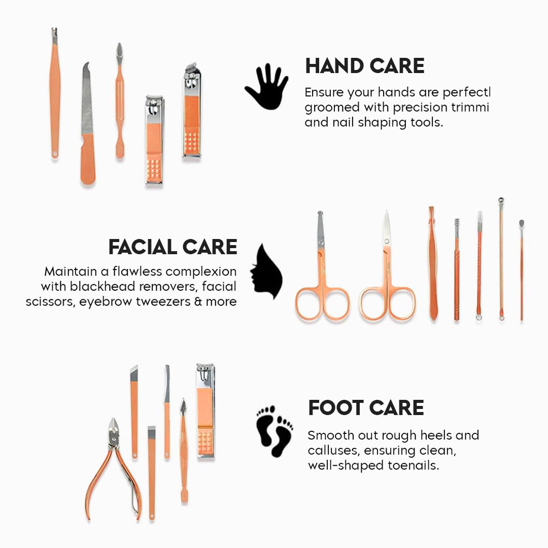 18 Pcs Manicure & Pedicure Kit