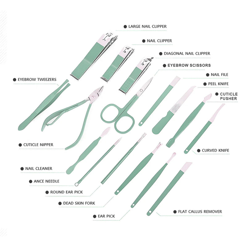 Exquisite Nail Clipper Set (16 Pcs)