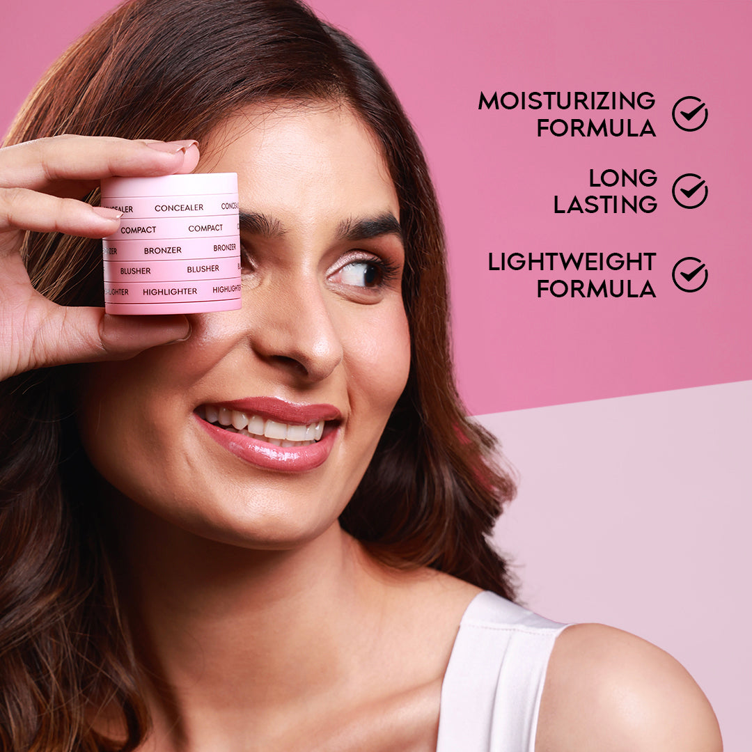 5-in-1 Makeup Stack- Concealer, Compact, Bronzer, Blusher, Highlighter