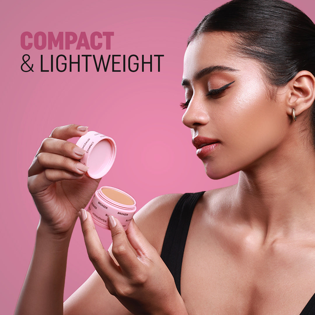 5-in-1 Makeup Stack- Concealer, Compact, Bronzer, Blusher, Highlighter