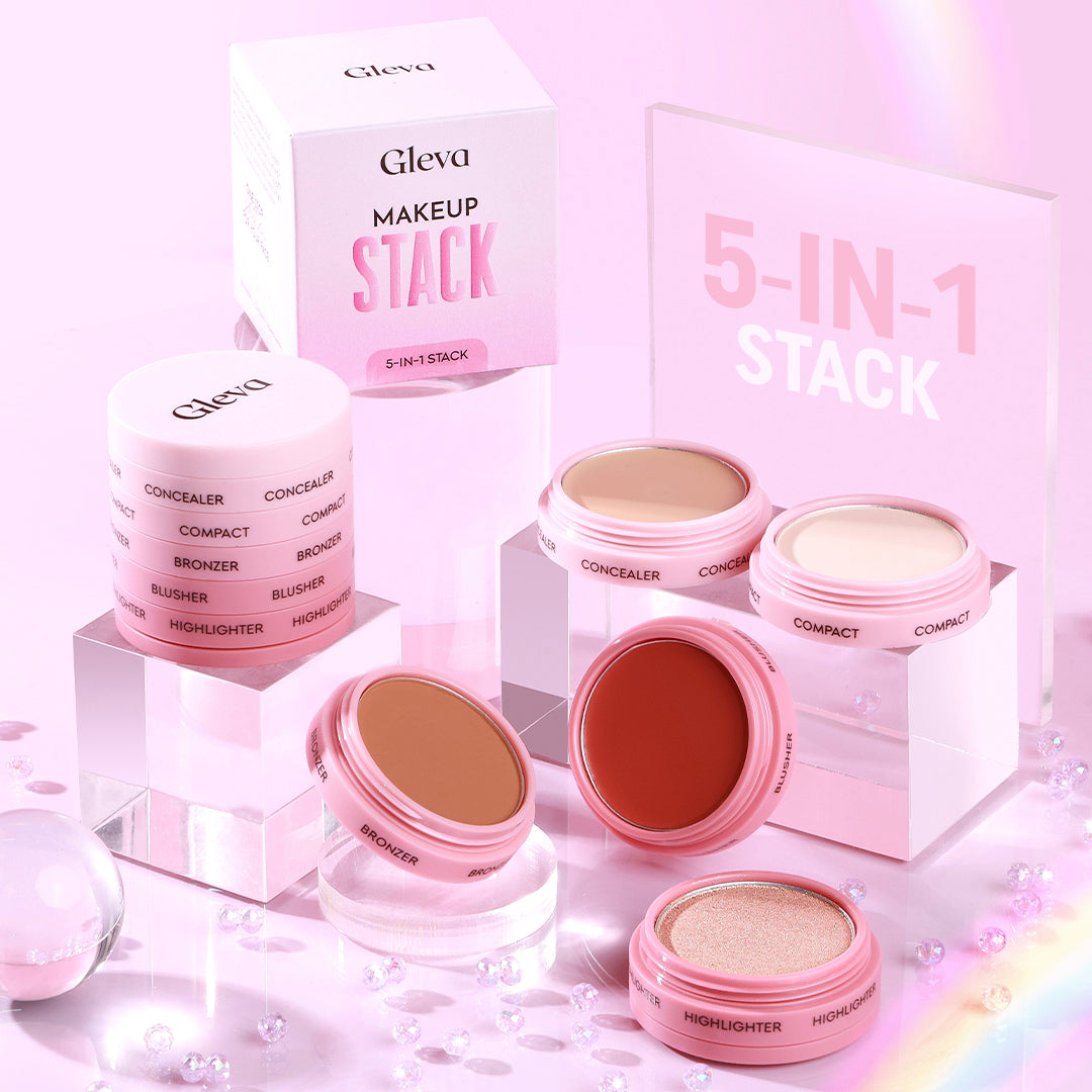 5-in-1 Makeup Stack- Concealer, Compact, Bronzer, Blusher, Highlighter