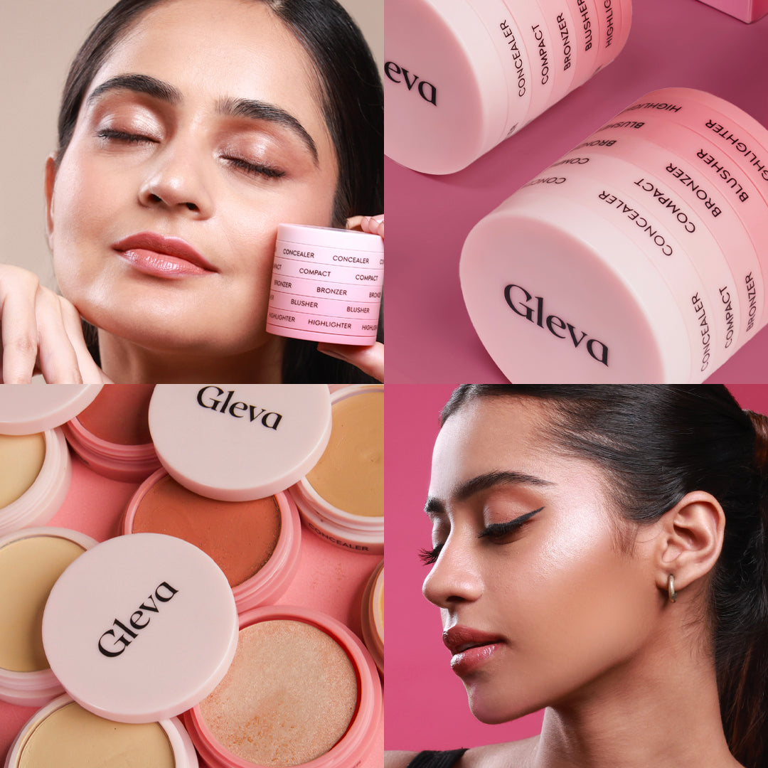 5-in-1 Makeup Stack- Concealer, Compact, Bronzer, Blusher, Highlighter