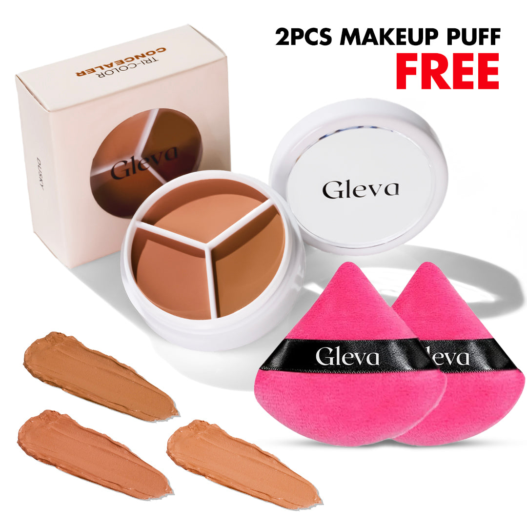 Tri-color Concealer (Free Makeup Puff Pack)