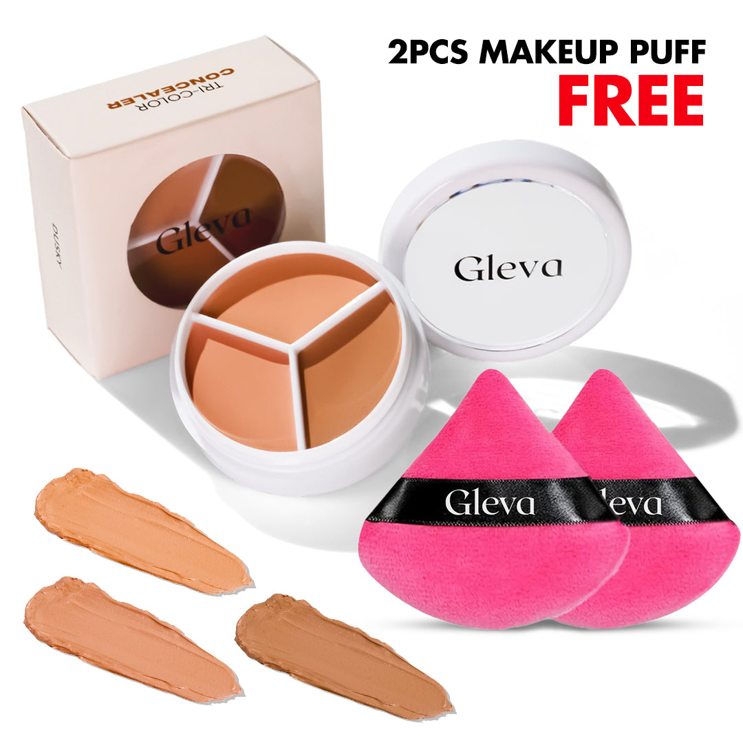Tri-color Concealer (Free Makeup Puff Pack)