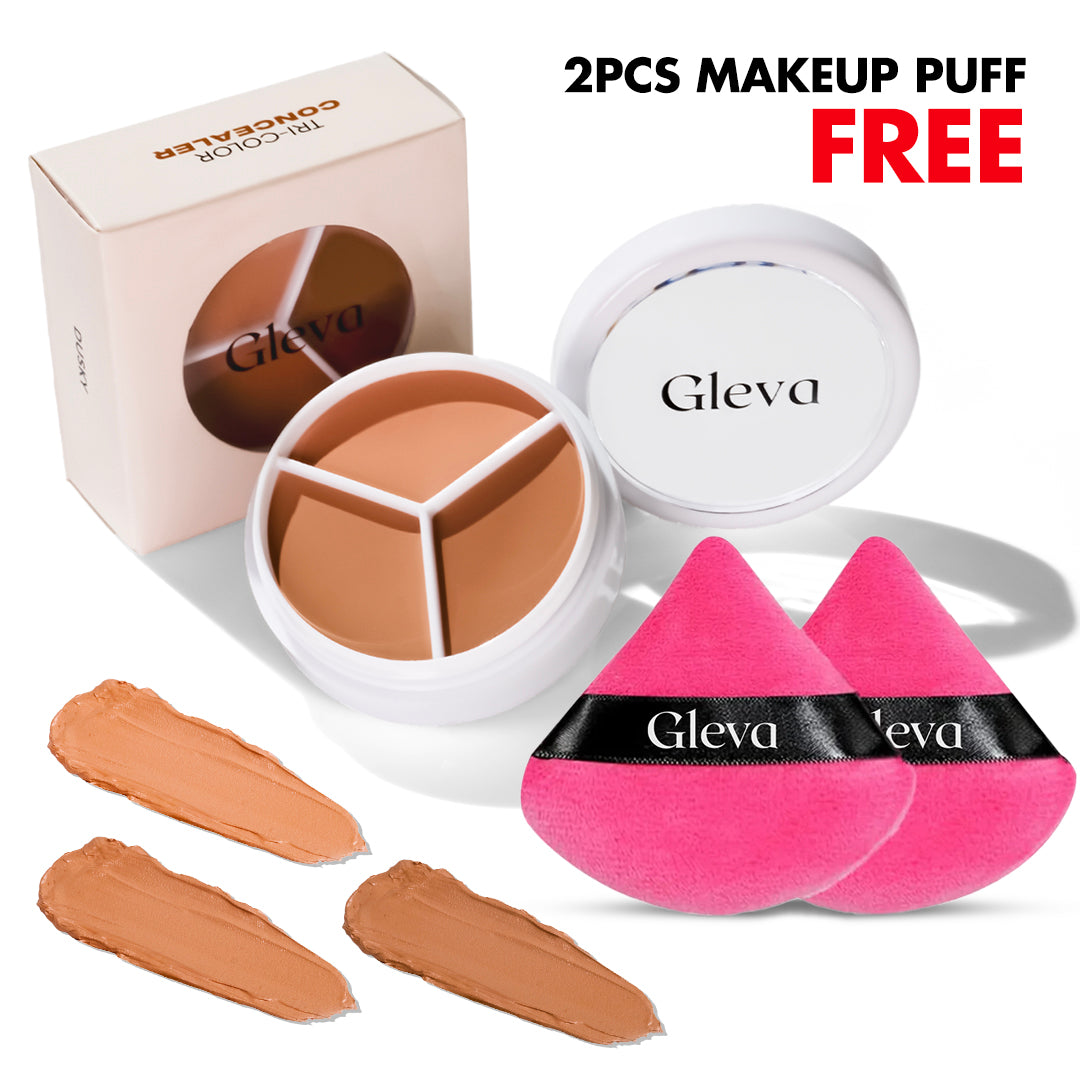 Tri-color Concealer (Free Makeup Puff Pack)