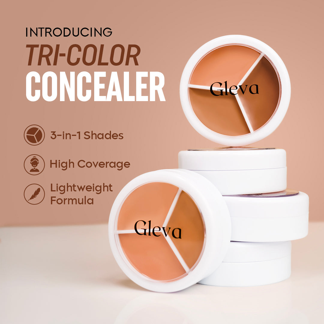 Tri-color Concealer (Free Makeup Puff)
