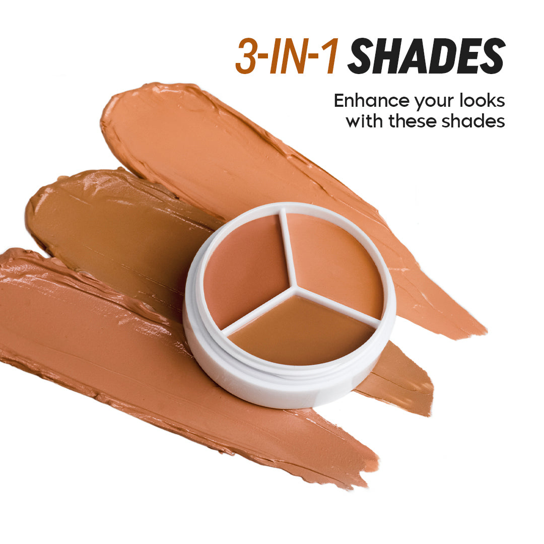 The compact on blended swatches of its shades