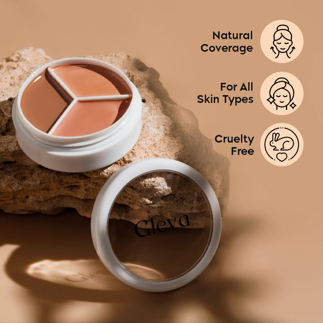 Tri-color Concealer (Free Makeup Puff)