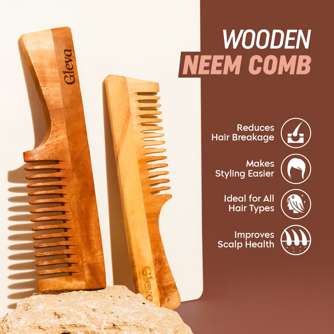 Neem Wood Handle Hair Comb