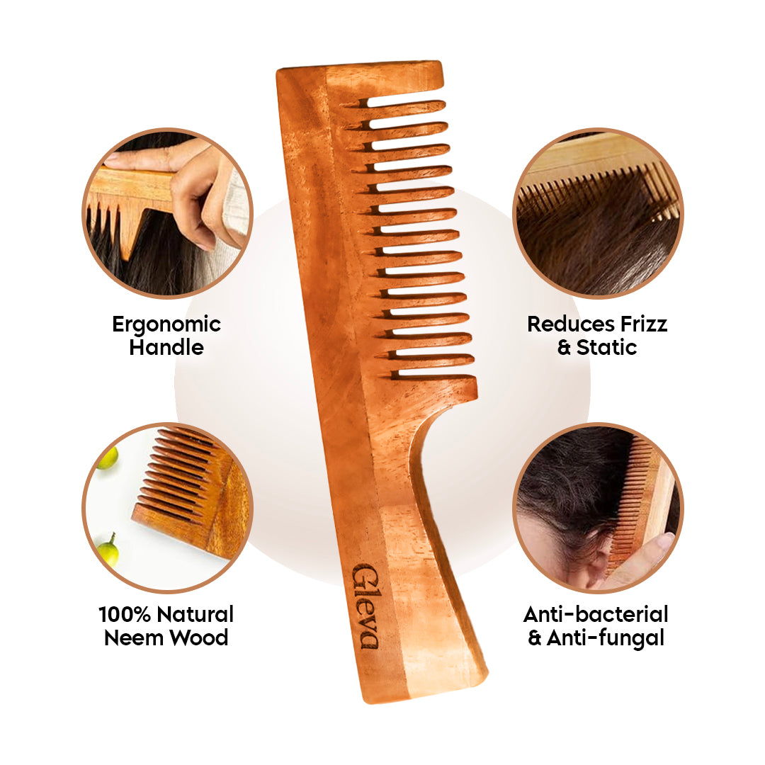 Neem Wood Handle Hair Comb