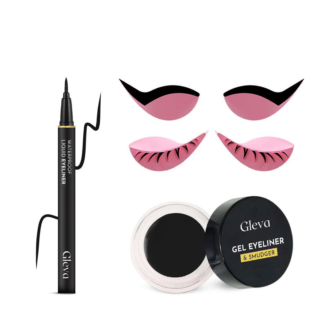 Silicone Eyelash Stamp + Waterproof Eyeliner + Gel Eyeliner