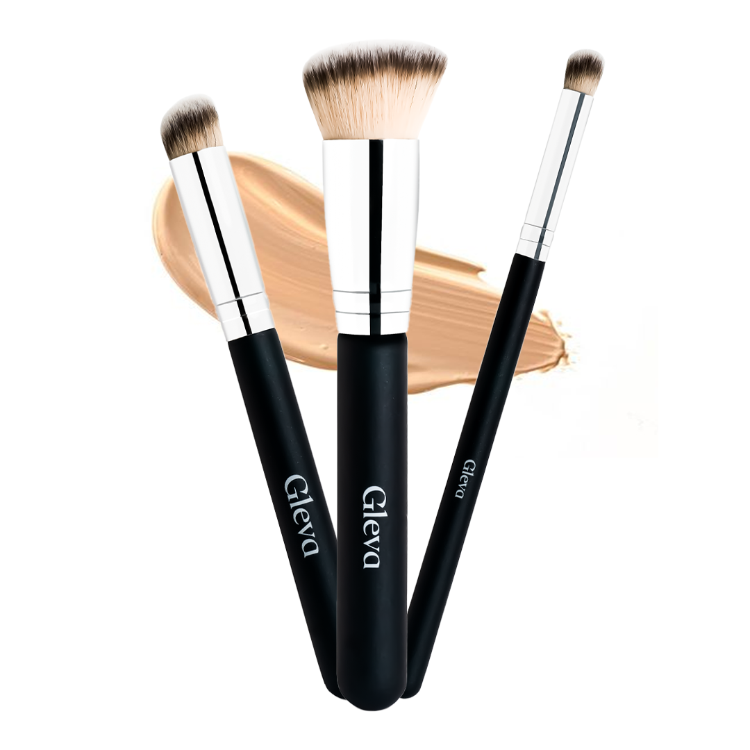 Angled Concealer Foundation Makeup Brush Set, 3PCS