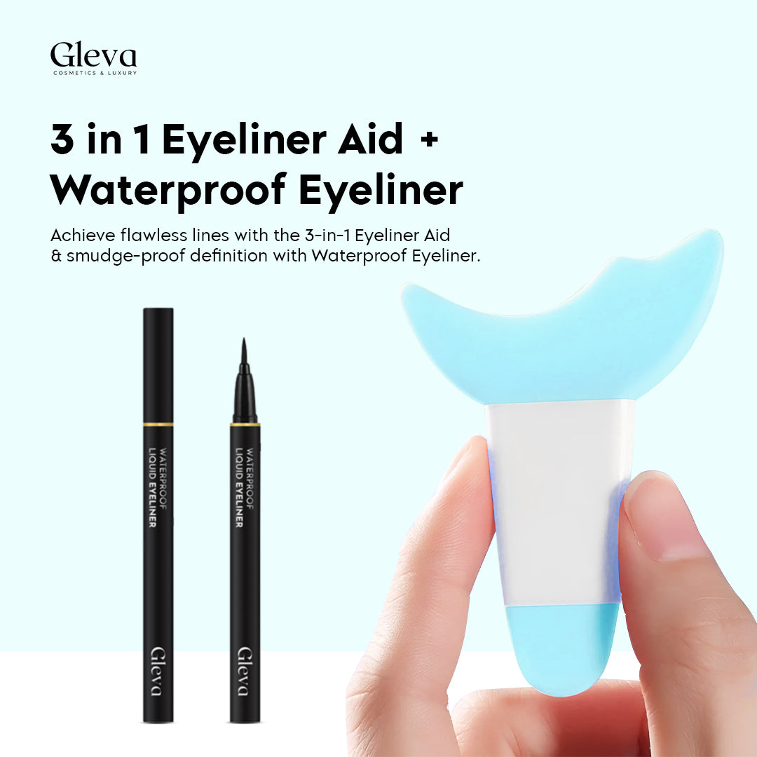 Three In One Silicone Eyeliner Aid + Waterproof Eyeliner