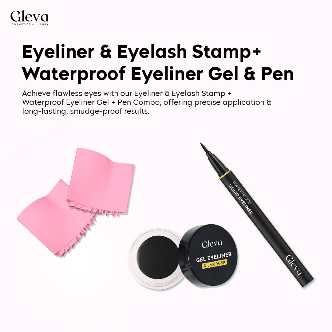 Silicone Eyelash Stamp + Waterproof Eyeliner + Gel Eyeliner